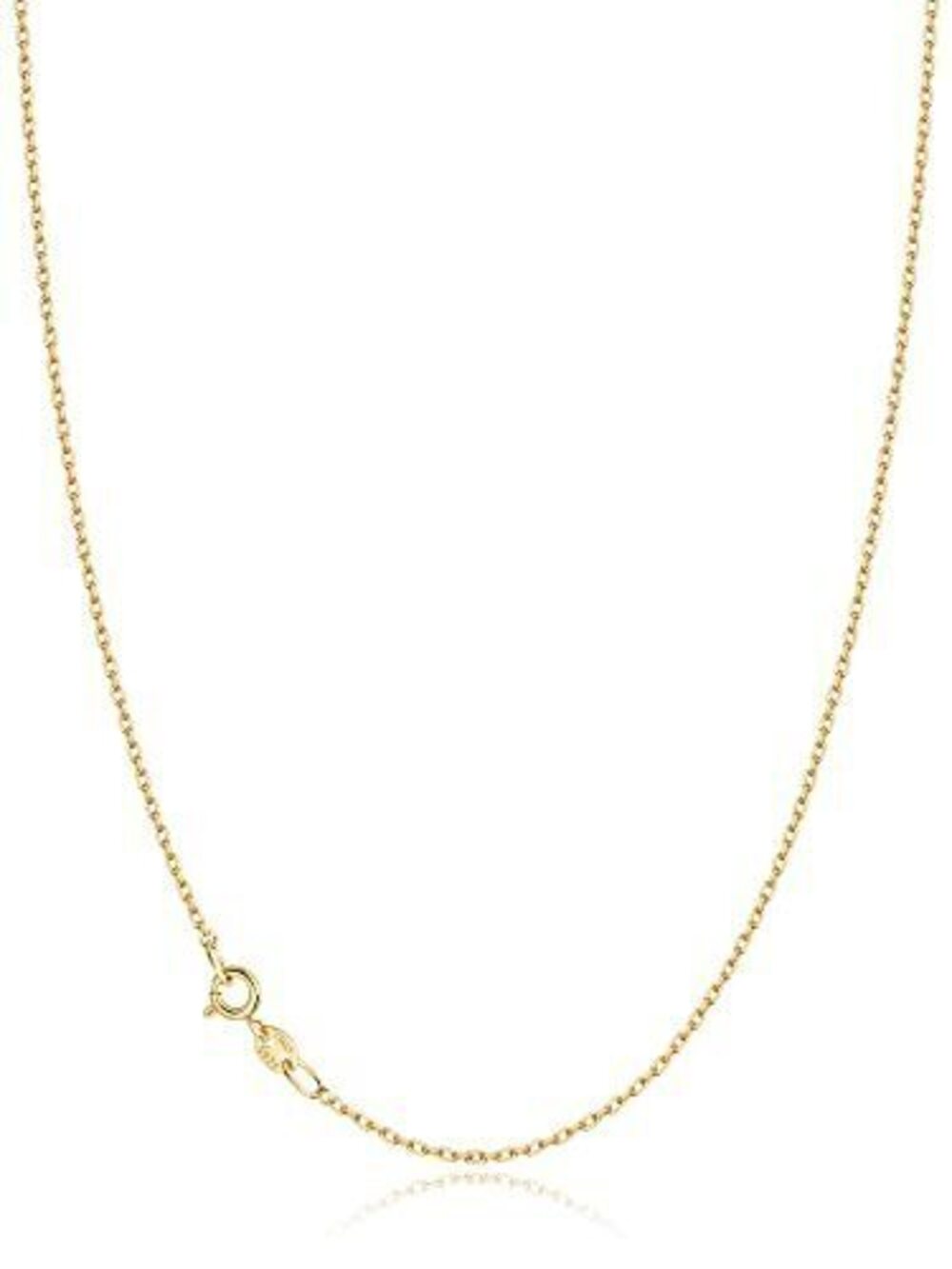 9082 18K Gold Plated Chain Necklace , 1mm Cable Chain 18K Gold Plated Chain